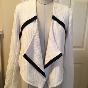 Textured open front jacket